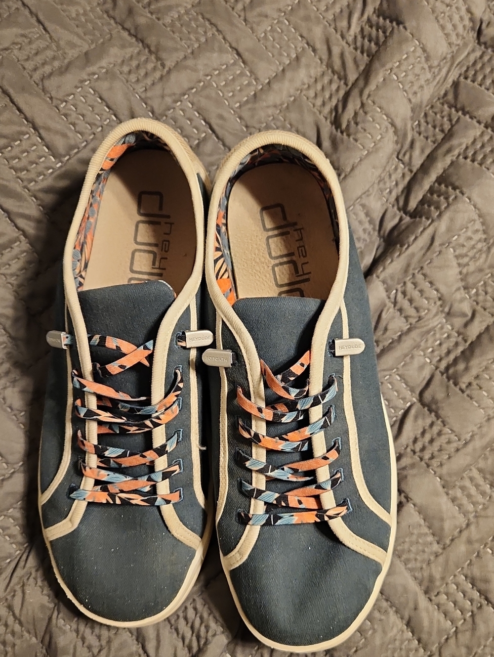 Women's Hey Dude Navy Canvas Sneakers Size 11